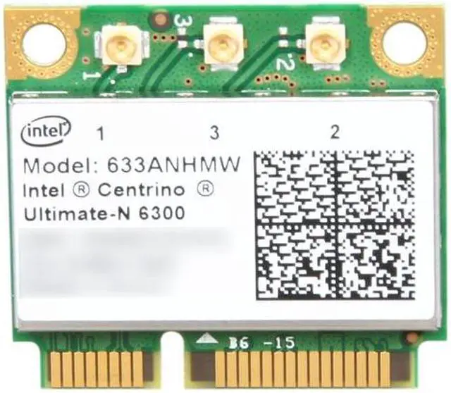 Alt view image 2 of 3 - Intel Ultimate N 633ANHMW Wireless Adapter Mini PCI Express Up to 450Mbps Wireless Data Rates WPA2 – OEM - OEM