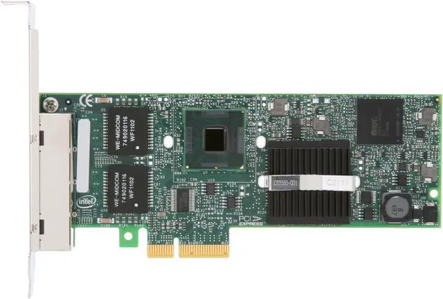 Alt view image 3 of 6 - Intel E1G44ET2 Gigabit Ethernet Card 10/100/1000Mbps PCI-Express 4 x RJ45