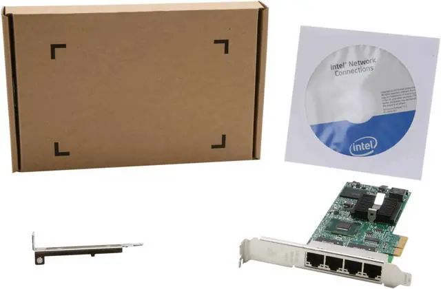Alt view image 6 of 6 - Intel E1G44ET2 Gigabit Ethernet Card 10/100/1000Mbps PCI-Express 4 x RJ45