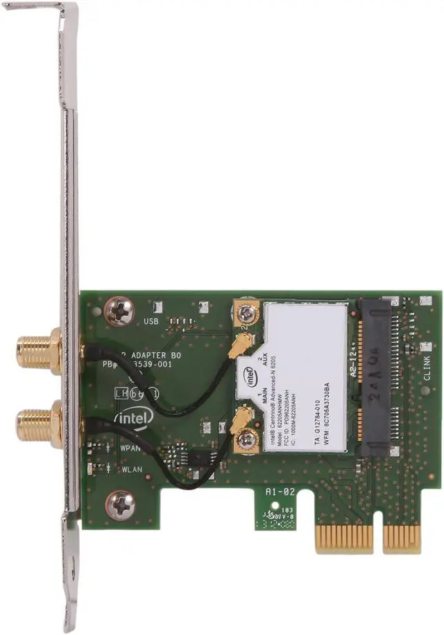 Alt view image 3 of 5 - Intel Centrino Advanced-N 6205 Dual Band N600 PCIe adapter, External antenna