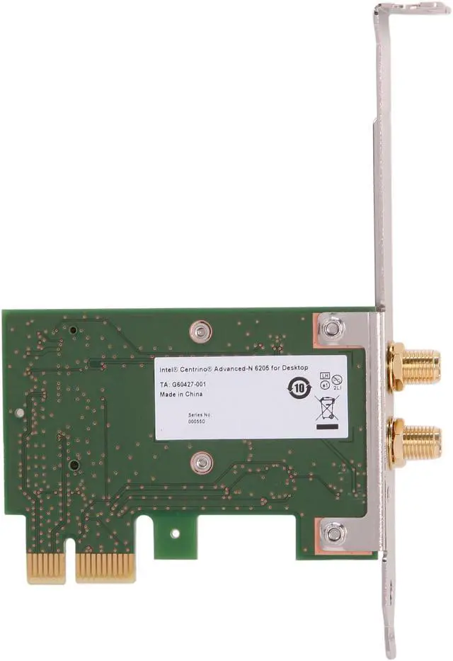 Alt view image 4 of 5 - Intel Centrino Advanced-N 6205 Dual Band N600 PCIe adapter, External antenna