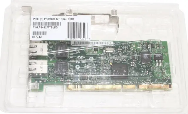 Alt view image 6 of 6 - Intel PWLA8492MT PRO/1000 Dual Port Server Adapter 10/100/1000Mbps PCI/PCI-X 2 x RJ45