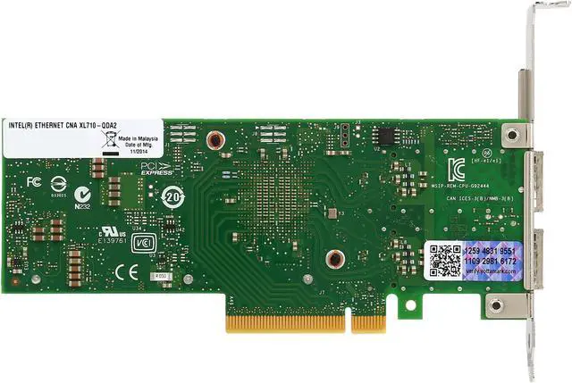Alt view image 4 of 5 - Intel XL710QDA2BLK Ethernet Converged Network Adapters XL710 10/40 GbE PCIe 3.0, x8 Dual port