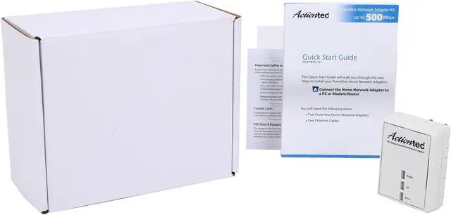 Alt view image 8 of 7 - Actiontec PWR511WB1 AV500 Powerline Network Adapter, Up to 500Mbps
