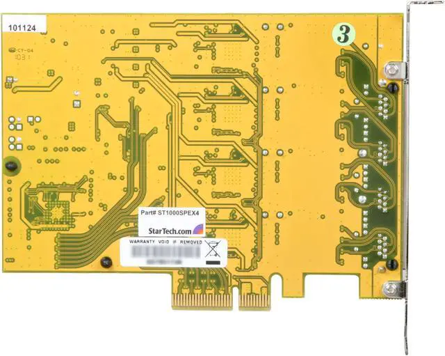 Alt view image 4 of 5 - StarTech.com ST1000SPEX4 4-Port Gigabit Ethernet Network Adapter Card 10/100/1000Mbps PCI-Express 4 x RJ45