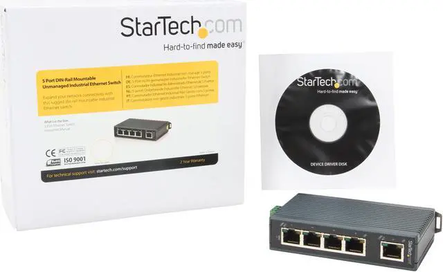 Alt view image 6 of 6 - StarTech.com IES5100 Unmanaged 5-Port Unmanaged Industrial Ethernet Switch