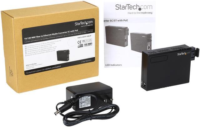 Alt view image 7 of 6 - StarTech.com MCM110SC2P 10/100 Multi Mode Fiber to Ethernet Media Converter SC 2km with PoE 1 - Fiber Optic SC Female  
1 - RJ45 Female