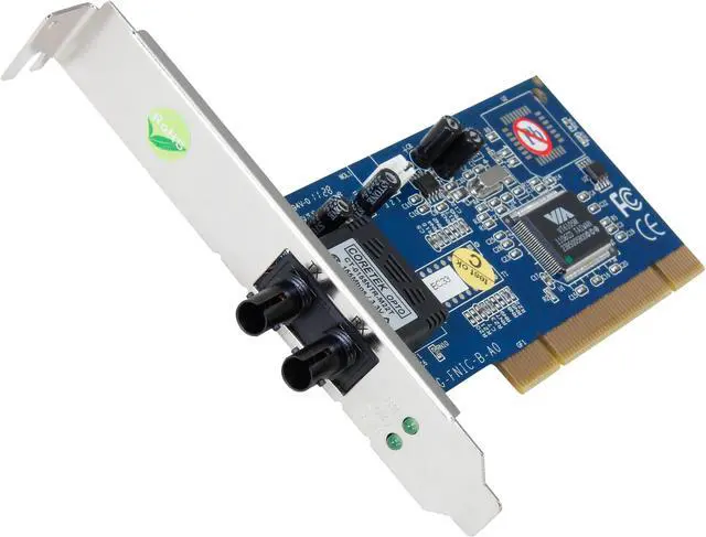 Main image of StarTech PCI100MMST Multi Mode ST Fiber Ethernet NIC Network Adapter 2km 100Mbps PCI Fiber Optic ST Female