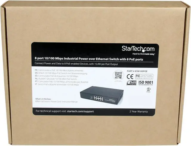 StarTech.com IES8100POE 8-Port PSE Industrial PoE Switch - Newegg.ca