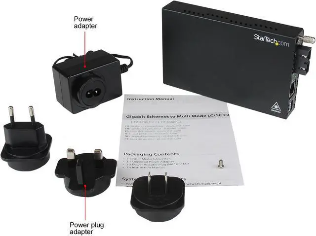 Alt view image 5 of 5 - StarTech.com Gigabit Ethernet Multi Mode Fiber Media Converter SC 550m - 1000 Mbps