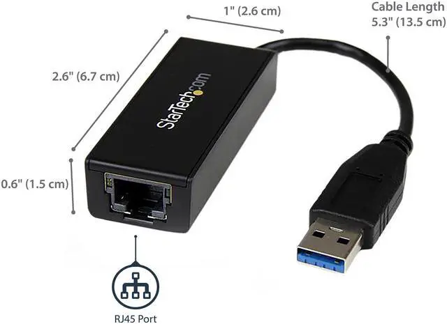 Alt view image 3 of 7 - StarTech.com USB 3.0 to Gigabit Ethernet NIC Network Adapter