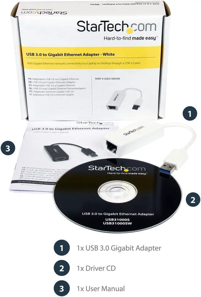 Alt view image 6 of 6 - StarTech.com USB to Ethernet Adapter, USB 3.0 to 10/100/1000 Gigabit Ethernet LAN Adapter, USB to RJ45 Adapter, TAA Compliant