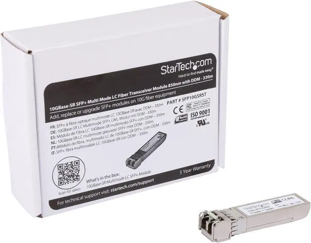 Alt view image 7 of 6 - StarTech.com Cisco SFP-10G-SR Compatible SFP+ Module - 10GBASE-SR - 10GE Gigabit Ethernet SFP+ 10GbE Multimode Fiber MMF Optic Transceiver