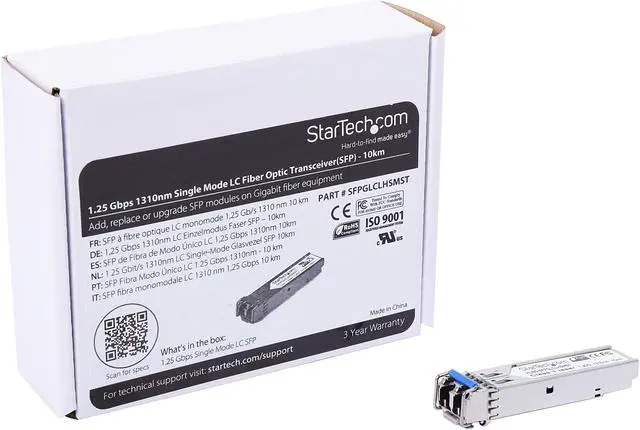 Alt view image 7 of 6 - StarTech.com Cisco GLC-LH-SM Compatible SFP Module - 1000BASE-LX/LH - 1GE Gigabit Ethernet SFP Transceiver - 10km