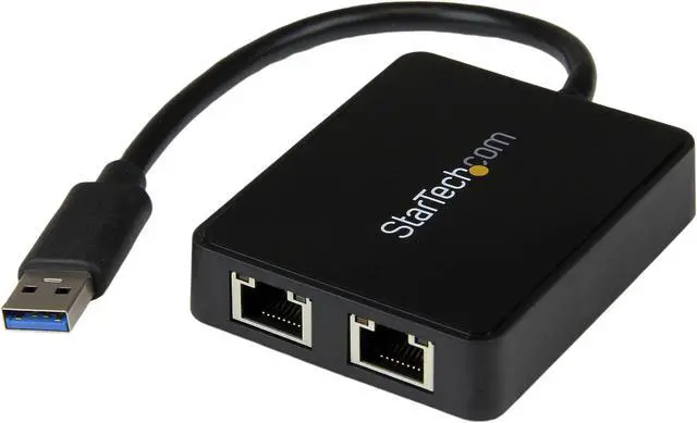 Main image of StarTech.com USB 3.0 to Dual Port Gigabit Ethernet Adapter NIC w/ USB Port