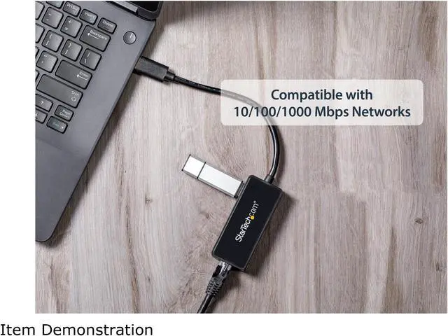 Alt view image 4 of 6 - StarTech.com USB 3.0 to Gigabit Ethernet Adapter NIC w/ USB Port - Black