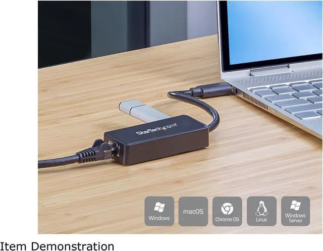 Alt view image 5 of 6 - StarTech.com USB 3.0 to Gigabit Ethernet Adapter NIC w/ USB Port - Black