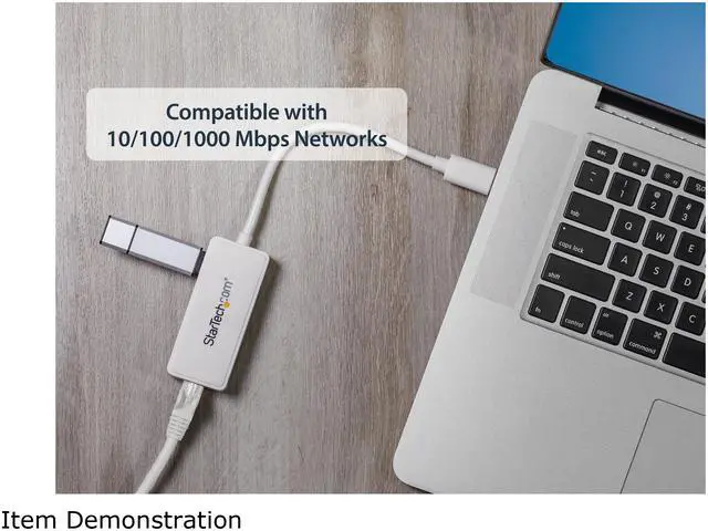 Alt view image 4 of 6 - StarTech USB31000SPTW USB 3.0 Gigabit Ethernet Adapter NIC w/ USB Port - White