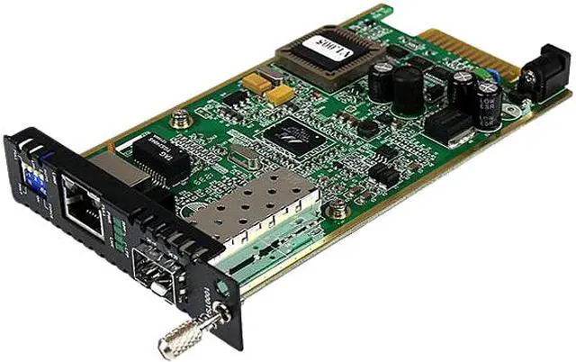 Main image of StarTech ET91000SFP2C Gigabit Ethernet Fiber Media Converter Card Module with Open SFP Slot1.25 Gbps 1 - SFP Slot Female 1 - RJ-45 Female