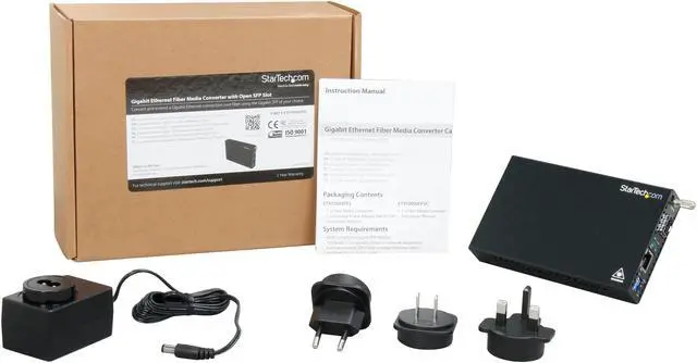Alt view image 7 of 6 - StarTech.com ET91000SFP2 Gigabit Ethernet Fiber Media Converter with Open SFP Slot 1.25 Gbps 1 x SFP Slot Female
1 x RJ-45 Female
