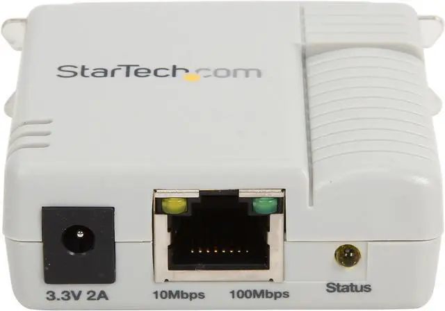 Alt view image 3 of 7 - StarTech.com PM1115P2 1 Port 10/100 Mbps Ethernet Parallel Network Print Server RJ45 Centronics