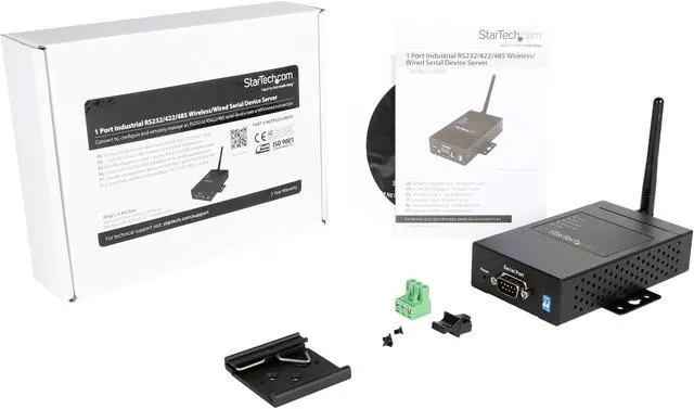 Alt view image 6 of 6 - StarTech.com NETRS232485W 1 Port Industrial RS-232 / 422 / 485 Serial to IP Ethernet Wireless Device Server