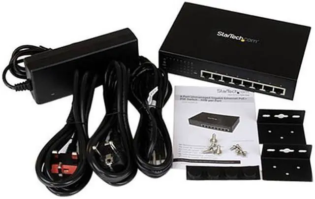 Alt view image 3 of 3 - StarTech IES81000POE 8 Port Unmanaged Industrial Gigabit Power over Ethernet Switch - 802.3af/at PoE+ Switch - Wall Mountable - PoE Network Switch