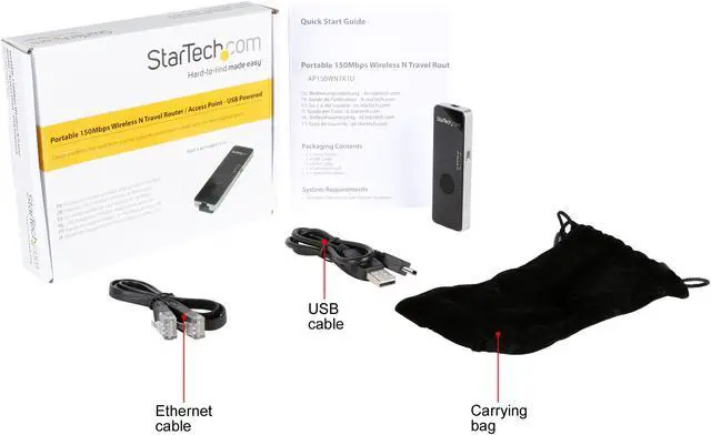 Alt view image 6 of 6 - StarTech AP150WN1X1U Portable Wireless N Wi-Fi Travel Router