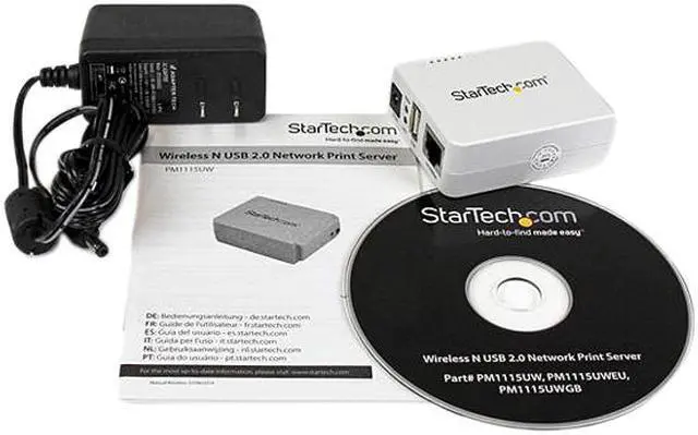 Alt view image 5 of 5 - StarTech.com 1 Port USB Wireless N Network Print Server with 10/100 Mbps Ethernet Port - 802.11 b/g/n