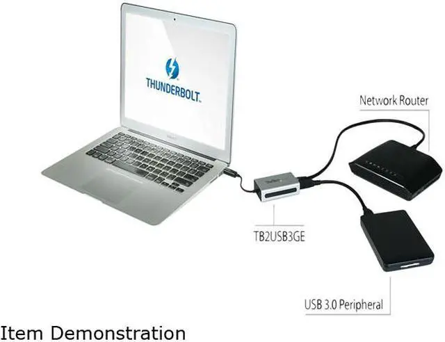 Alt view image 6 of 8 - StarTech.com Thunderbolt to Gigabit Ethernet plus USB 3.0 - Thunderbolt Adapter