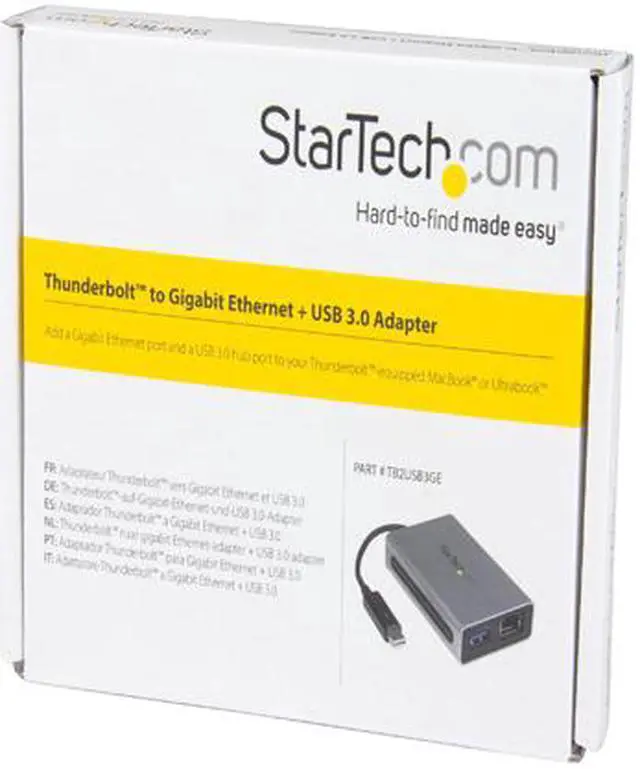Alt view image 8 of 8 - StarTech.com Thunderbolt to Gigabit Ethernet plus USB 3.0 - Thunderbolt Adapter