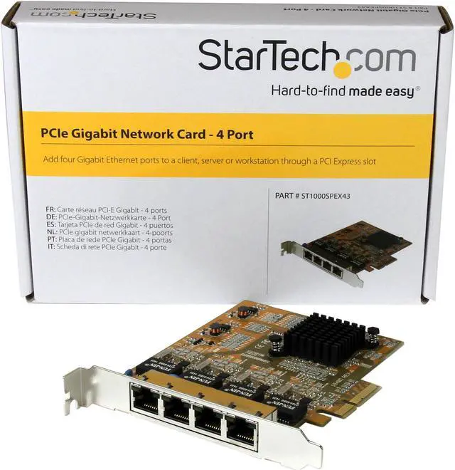Alt view image 5 of 5 - StarTech.com 4-Port PCI Express Gigabit Network Adapter Card, Quad-Port PCIe Gigabit NIC