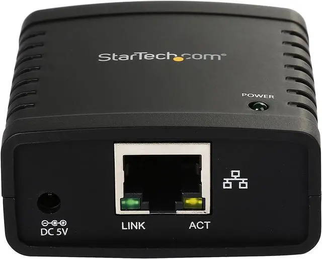 Alt view image 2 of 6 - StarTech.com 10/100Mbps Ethernet to USB 2.0 Network LPR Print Server, 10Base-T/100Base-TX Auto-sensing