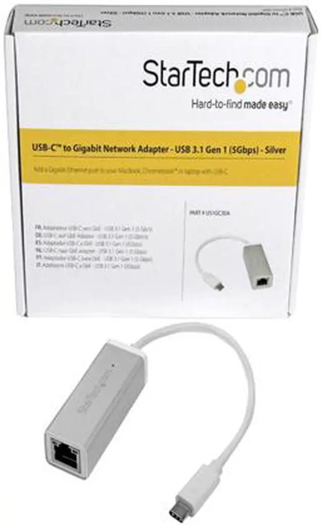 Alt view image 4 of 5 - StarTech US1GC30A USB-C to Gigabit Ethernet Adapter - Aluminum - Thunderbolt 3 Port Compatible - USB Type C Network Adapter