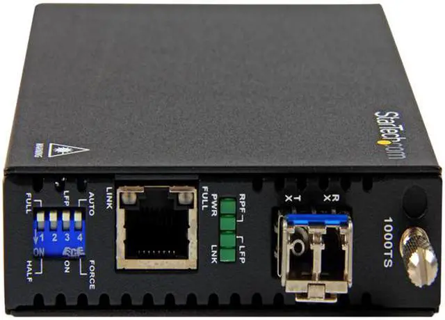 Alt view image 2 of 5 - StarTech.com Gigabit Ethernet Copper-to-Fiber Media Converter - SM LC - 10 km - Ethernet Media Converter - GbE Converter