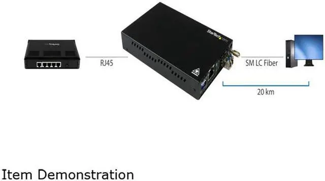 Alt view image 5 of 5 - StarTech.com Gigabit Ethernet Copper-to-Fiber Media Converter - SM LC - 20 km - Ethernet Media Converter - GbE Converter