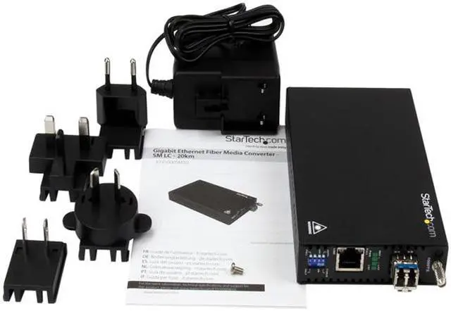 Alt view image 4 of 5 - StarTech.com Gigabit Ethernet Copper-to-Fiber Media Converter - SM LC - 20 km - Ethernet Media Converter - GbE Converter