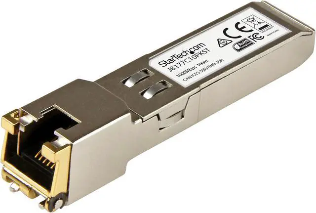 Main image of StarTech.com J8177C10PKST HP J8177C Compatible SFP Module - 1000BASE-T RJ45 Copper Transceiver - J8177C10PKST - 10 Pack