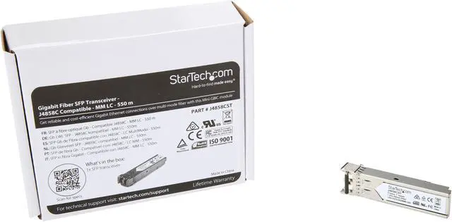 Alt view image 8 of 7 - StarTech.com HPE J4858C Compatible SFP Module - 1000BASE-SX - 1GE Gigabit Ethernet SFP 1GbE Multi Mode (MMF) Fiber Optic Transceiver 550m