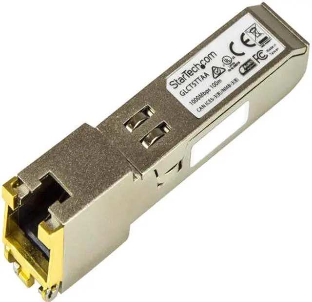 Main image of StarTech.com Cisco GLC-T Compatible SFP Module, 1000BASE-T - 1GE Gigabit Ethernet SFP SFP to RJ45 Cat6/Cat5e Transceiver, 100m