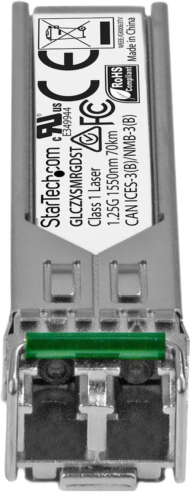 Alt view image 2 of 3 - StarTech.com GLCZXSMRGDST Cisco GLC-ZX-SM-RGD Compatible SFP Module - 1000BASE-ZX Fiber Optical Transceiver - GLCZXSMRGDST