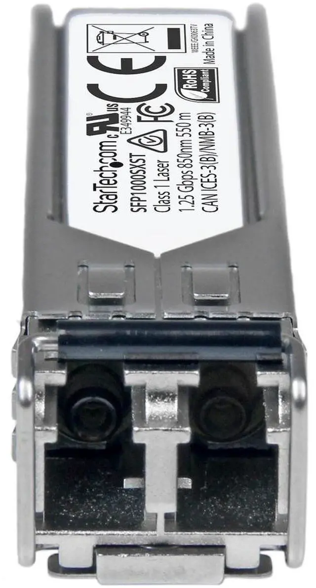 Alt view image 2 of 3 - StarTech.com MSA Uncoded SFP Module - 1000BASE-SX - 1GE Gigabit Ethernet SFP 1GbE Multi Mode Fiber (MMF) Optic Transceiver - 550m DDM