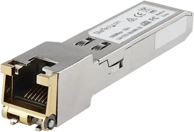 Main image of StarTech.com Cisco GLC-TE Compatible Module - SFP to RJ45 - 1000BASE-T 1G Copper Cat6/Cat5e Industrial Transceiver - Extended Temp 100m