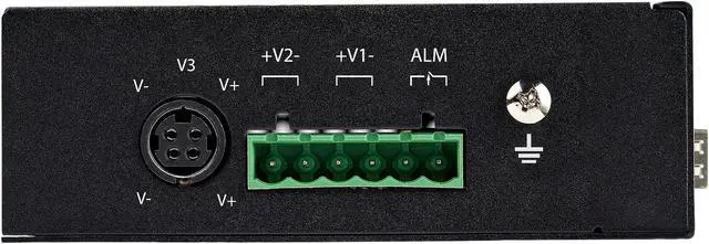 Alt view image 5 of 5 - StarTech.com IES1G52UPDIN Industrial 6 Port Gigabit Ethernet Switch 4 PoE RJ45 +2 SFP Slots 30W PoE+ 48VDC 10/100/1000 Power Over Ethernet LAN Switch -40°C to 75°C with DIN Connector/Mountable (IES1G52UPDIN)
