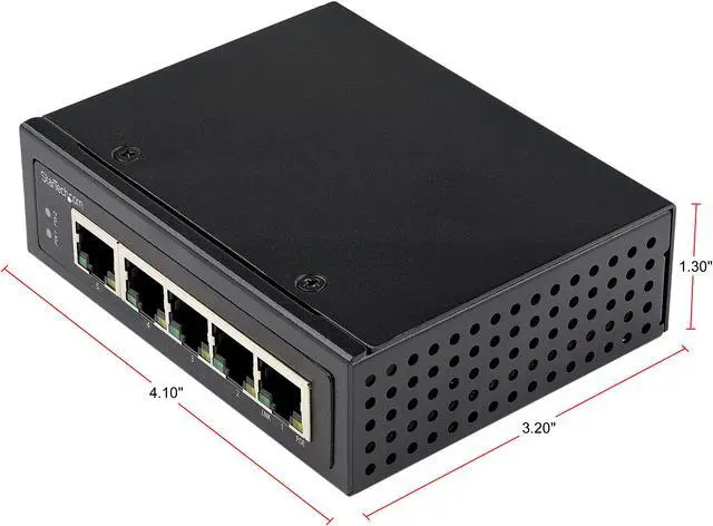 Alt view image 2 of 5 - StarTech.com IESC1G50UP Industrial 5 Port Gigabit PoE Switch - 30W - Power Over Ethernet Switch - Hardened GbE PoE+ Unmanaged Switch - Rugged High Power Gigabit Network Switch IP-30/-40°C to 75°C