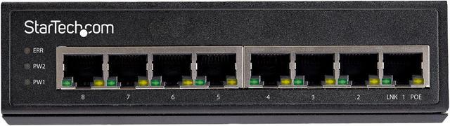 Alt view image 4 of 5 - StarTech.com Industrial 8 Port Gigabit PoE Switch 30W - Power Over Ethernet Switch - GbE POE+ Network Switch - Unmanaged