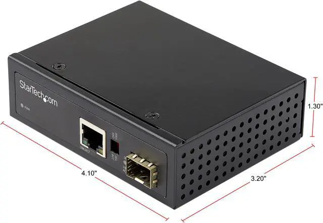Alt view image 2 of 5 - StarTech.com PoE+ Industrial Fiber to Ethernet Media Converter 60W - SFP to RJ45 - SM/MM Fiber to Gigabit Copper IP-30