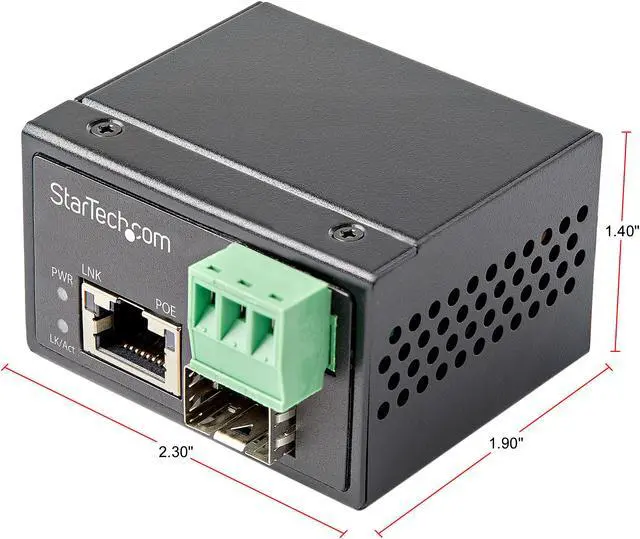 Alt view image 2 of 4 - StarTech.com IMC1GSFP30W PoE+ Industrial Fiber to Ethernet Media Converter 30W, SFP to RJ45