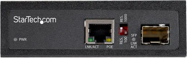 Alt view image 4 of 5 - StarTech.com PoE+ Industrial Fiber to Ethernet Media Converter 60W - SFP to RJ45 - SM/MM Fiber to Gigabit Copper IP-30