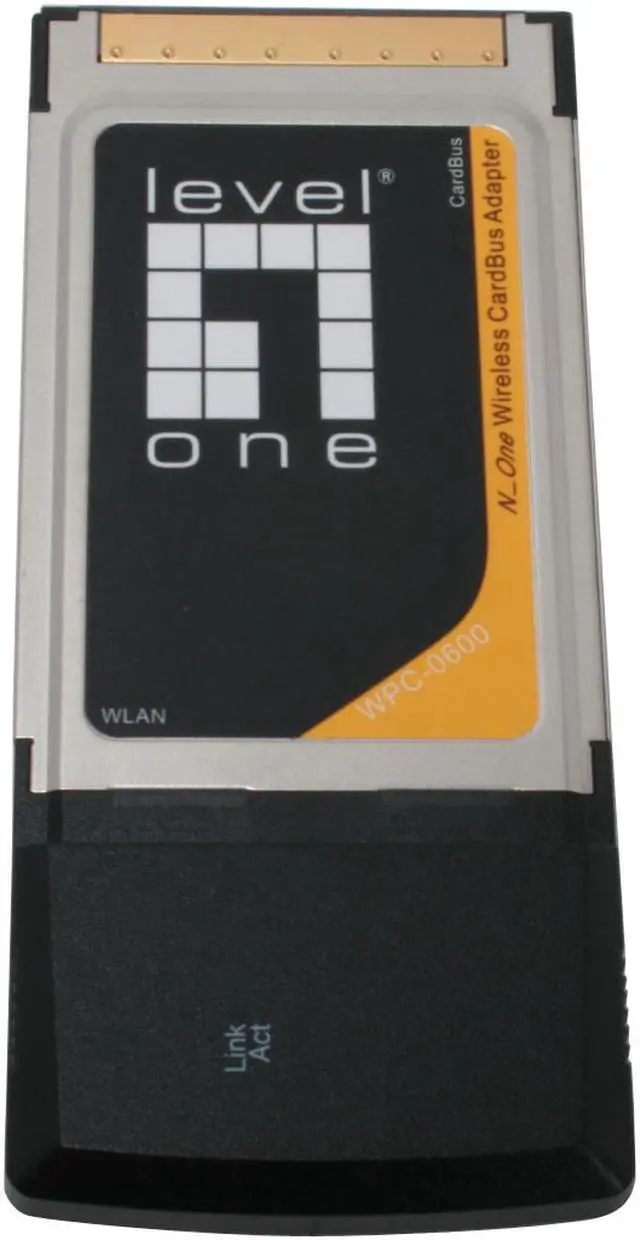 Alt view image 2 of 5 - LevelOne WPC-0600 Wireless CardBus Adapter IEEE 802.11b/g, IEEE 802.11n Draft 32-bit Cardbus Up to 300Mbps Wireless Data Rates